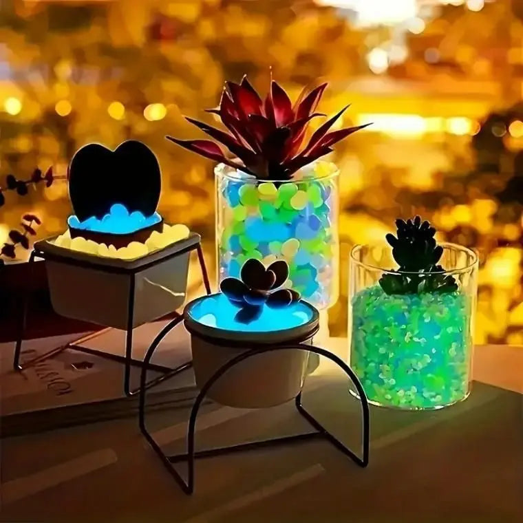 🌟 100 Glow-in-the-Dark Garden Pebbles – Luminous Stones for Garden, Pathways, Fish Tank & Decor ✨🌿🐠