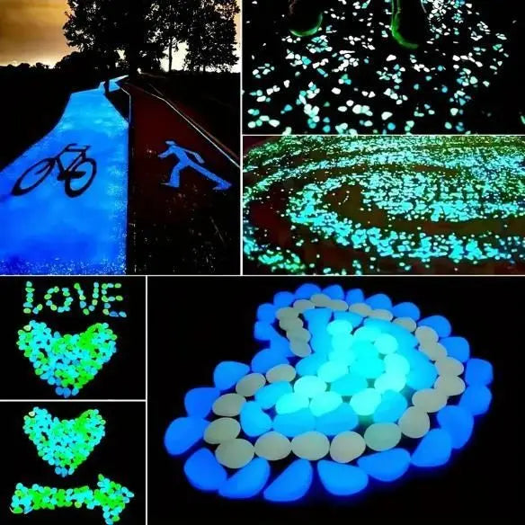 🌟 100 Glow-in-the-Dark Garden Pebbles – Luminous Stones for Garden, Pathways, Fish Tank & Decor ✨🌿🐠