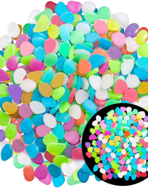 🌟 100 Glow-in-the-Dark Garden Pebbles – Luminous Stones for Garden, Pathways, Fish Tank & Decor ✨🌿🐠