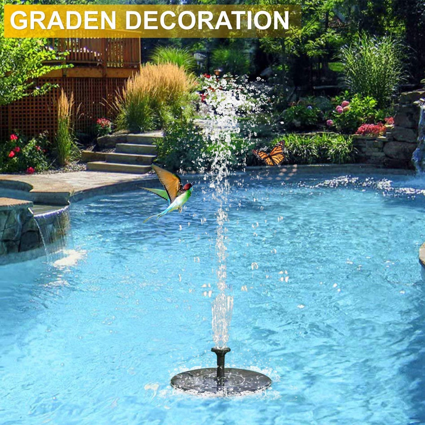🌞 Solar Fountain Pump – Floating Water Feature for Garden, Pond, Pool & Patio Décor