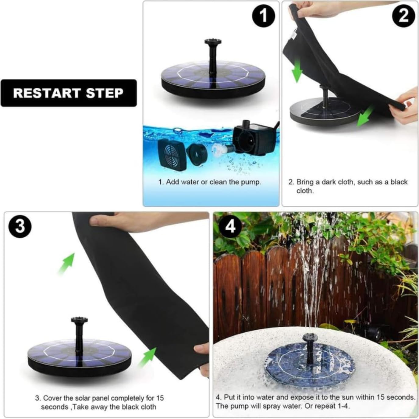 🌞 Solar Fountain Pump – Floating Water Feature for Garden, Pond, Pool & Patio Décor