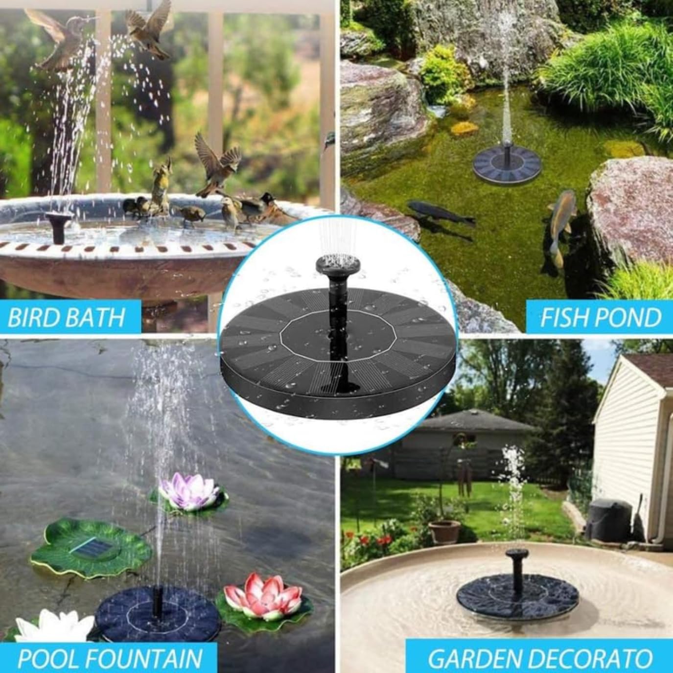 🌞 Solar Fountain Pump – Floating Water Feature for Garden, Pond, Pool & Patio Décor