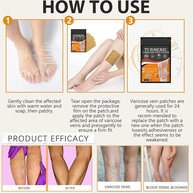 Turmeric Instant Relief Varicose Vein Patches(Buy 1 get 1 Free🔥)