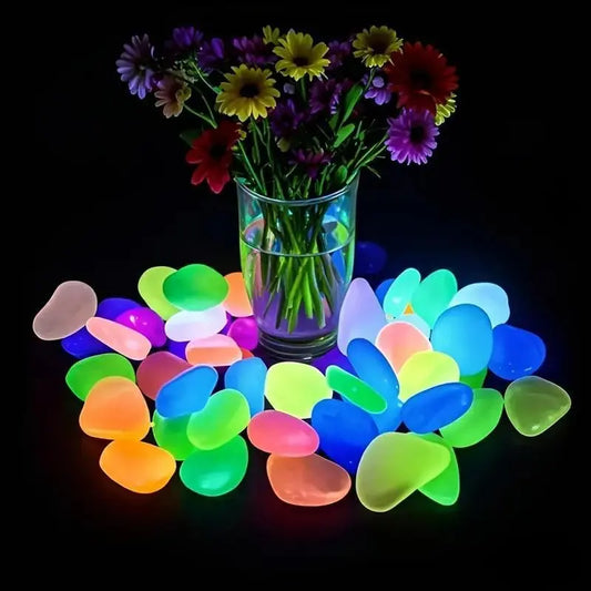 🌟 100 Glow-in-the-Dark Garden Pebbles – Luminous Stones for Garden, Pathways, Fish Tank & Decor ✨🌿🐠