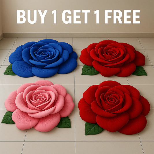 Luxury 3D Rose Flower Shape Floor Mat (Buy 1 Get 1 Free) ✨❤️🌸