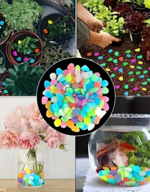 🌟 100 Glow-in-the-Dark Garden Pebbles – Luminous Stones for Garden, Pathways, Fish Tank & Decor ✨🌿🐠