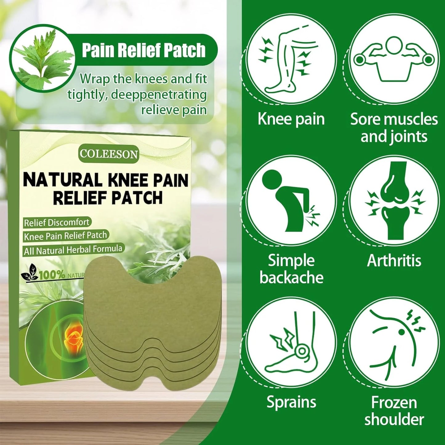 🌿 RelaxaKnee™ – Natural Pain Relief Patches
